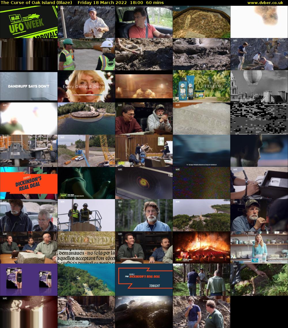 The Curse of Oak Island (Blaze) Friday 18 March 2022 18:00 - 19:00
