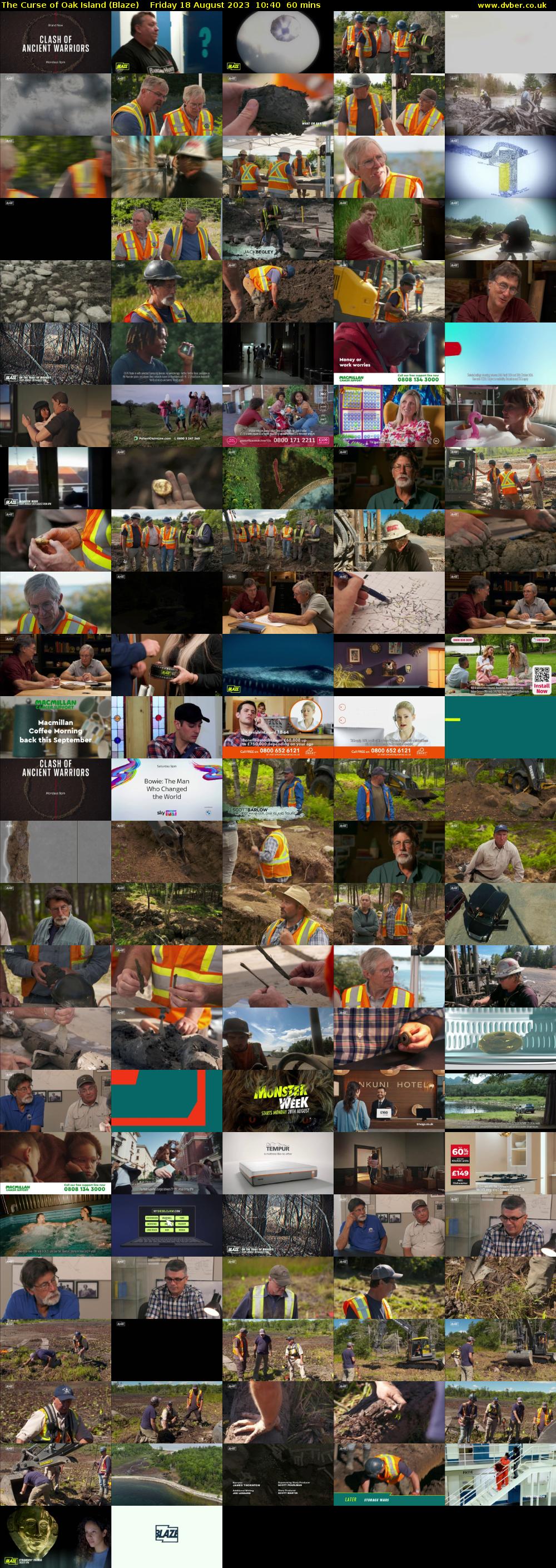 The Curse of Oak Island (Blaze) Friday 18 August 2023 10:40 - 11:40