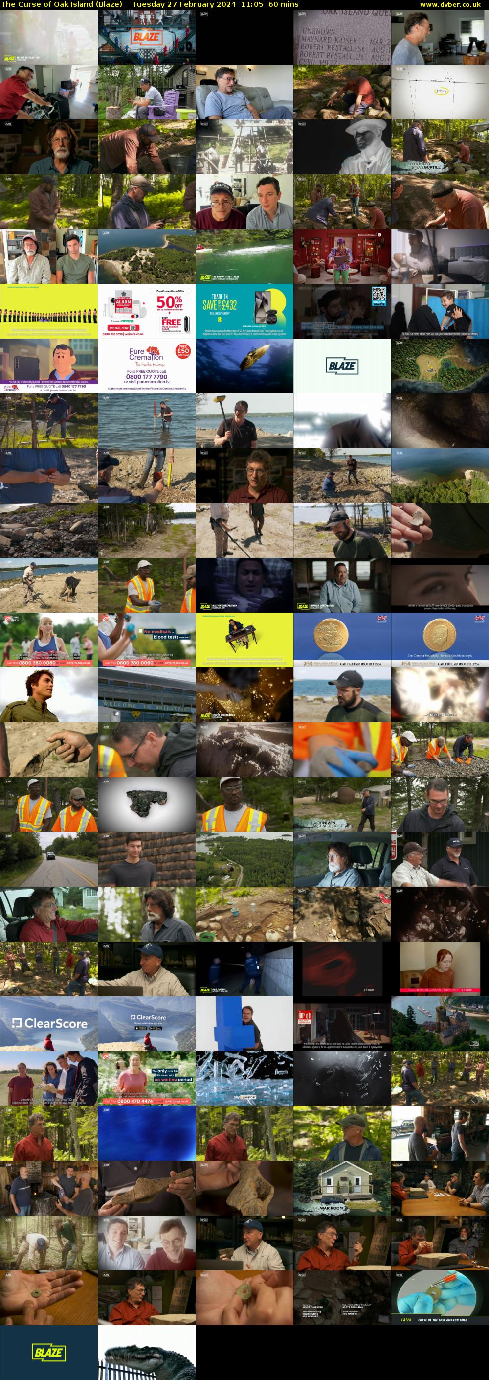 The Curse of Oak Island (Blaze) Tuesday 27 February 2024 11:05 - 12:05