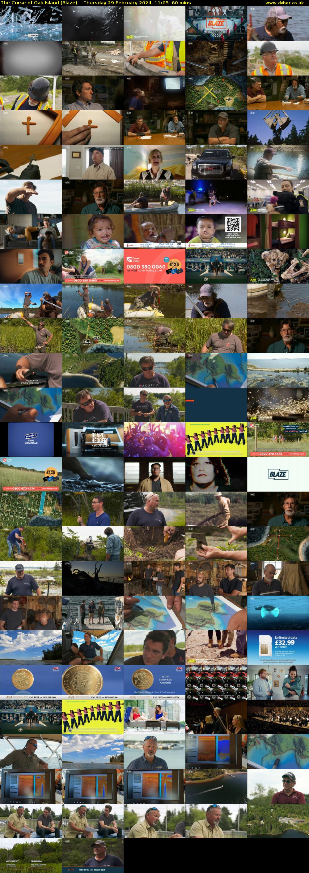The Curse of Oak Island (Blaze) Thursday 29 February 2024 11:05 - 12:05