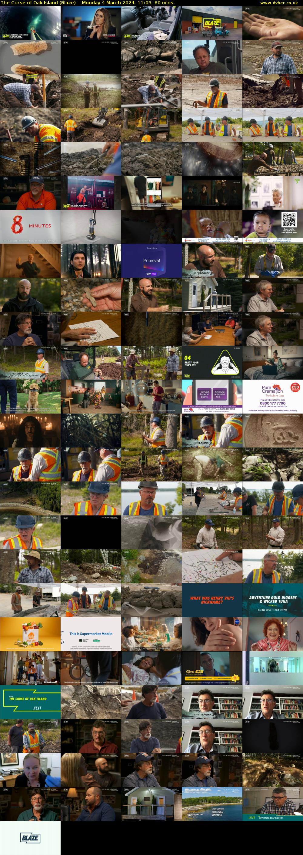The Curse of Oak Island (Blaze) Monday 4 March 2024 11:05 - 12:05
