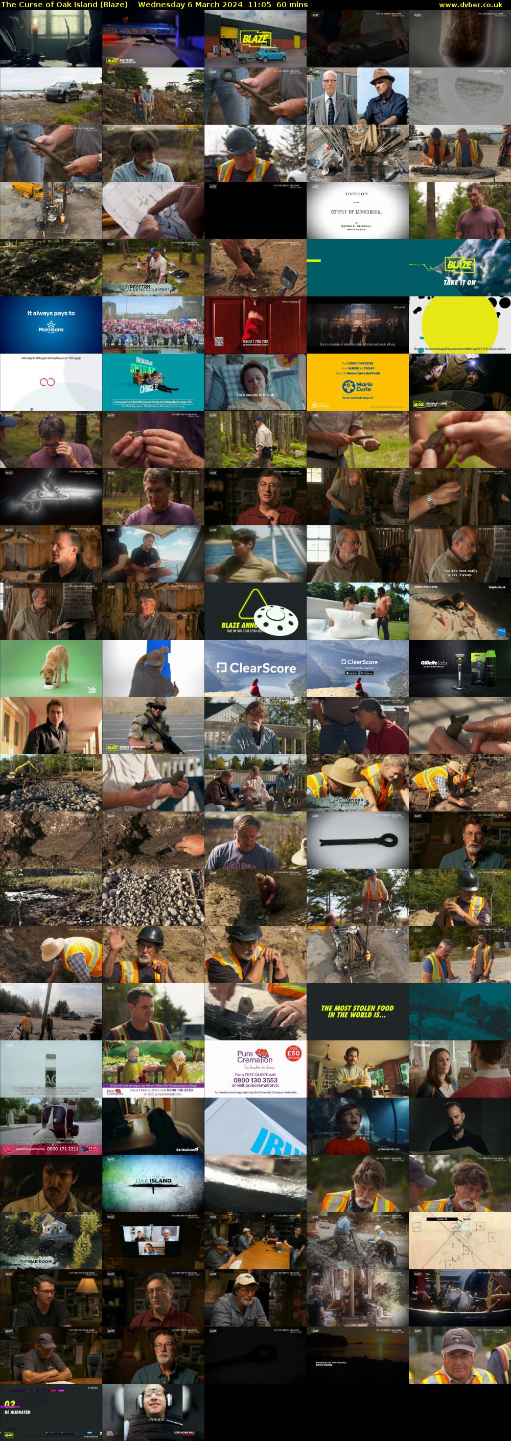 The Curse of Oak Island (Blaze) Wednesday 6 March 2024 11:05 - 12:05