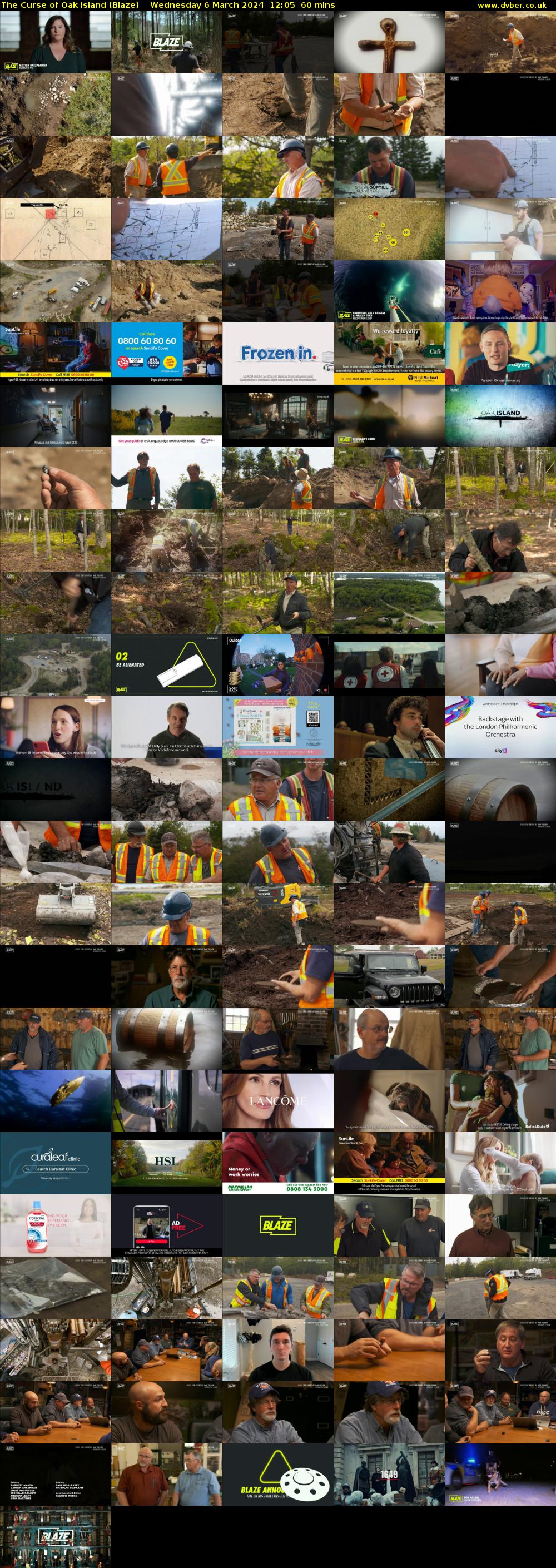 The Curse of Oak Island (Blaze) Wednesday 6 March 2024 12:05 - 13:05