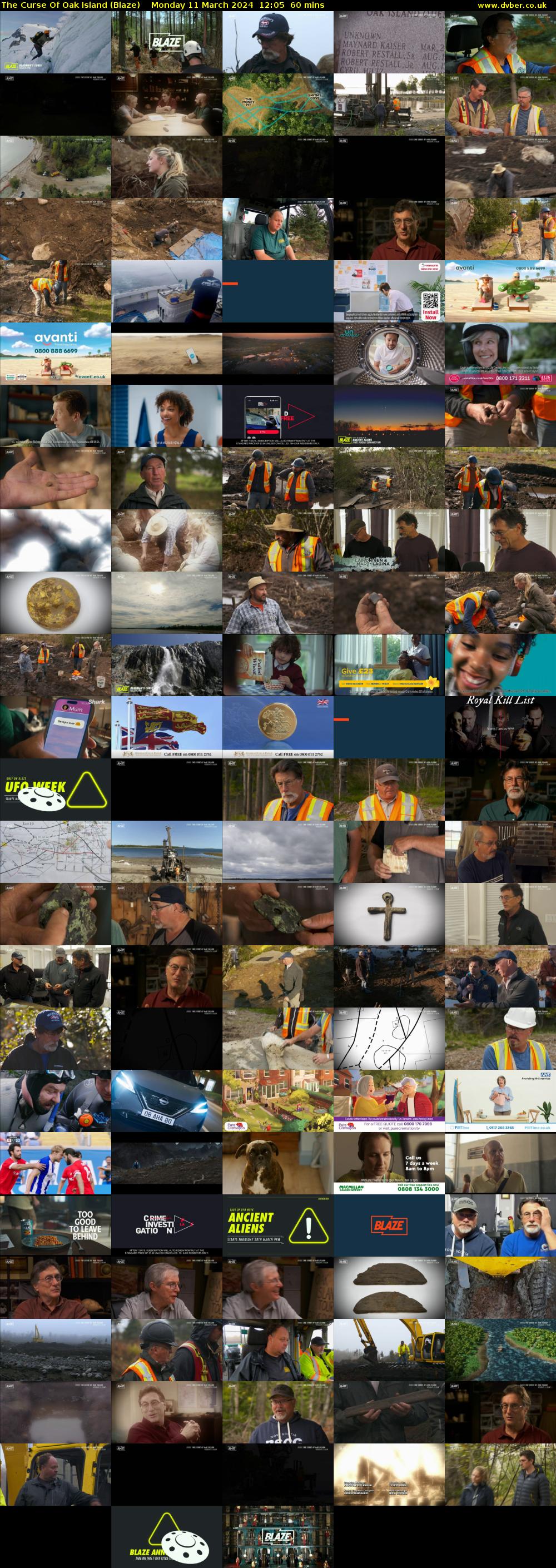 The Curse of Oak Island (Blaze) Monday 11 March 2024 12:05 - 13:05