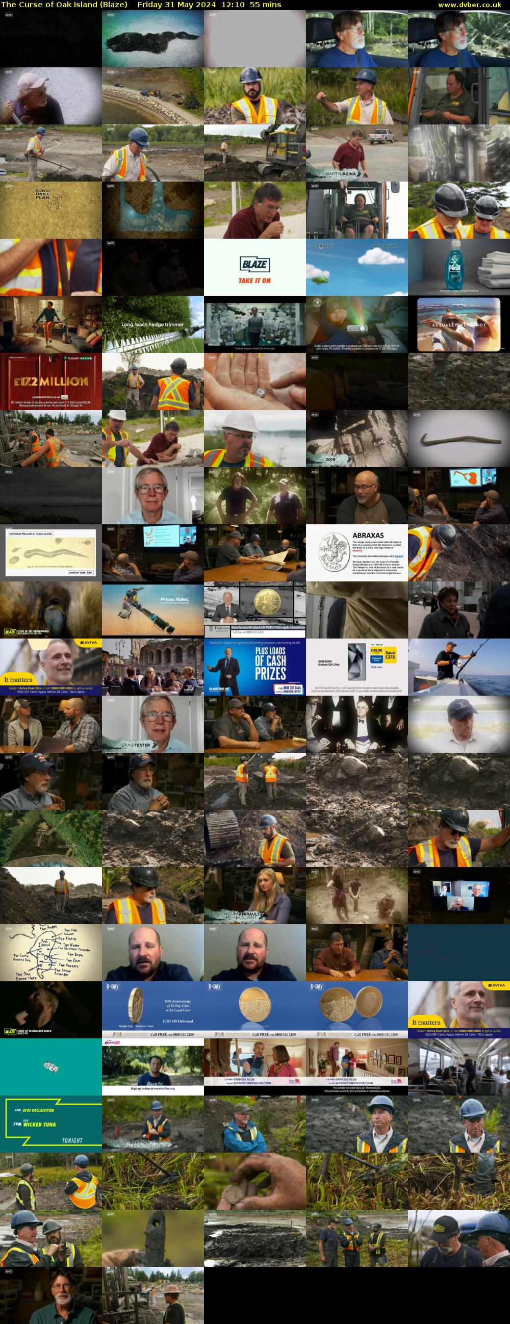 The Curse of Oak Island (Blaze) Friday 31 May 2024 12:10 - 13:05