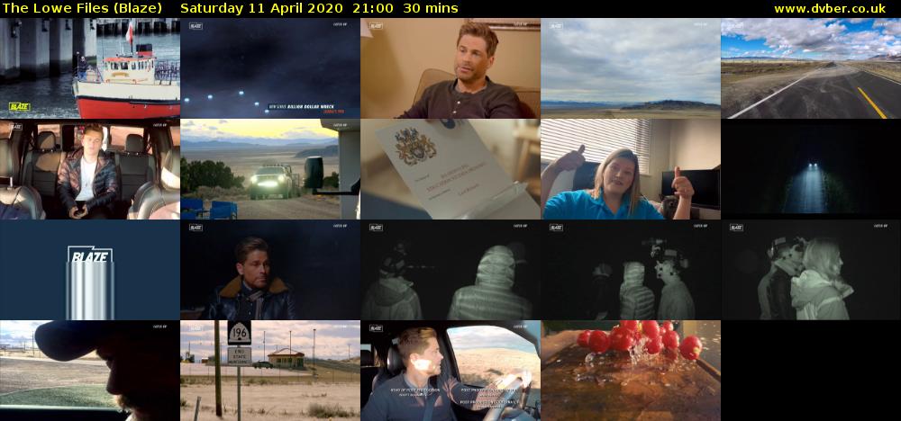 The Lowe Files (Blaze) Saturday 11 April 2020 21:00 - 21:30
