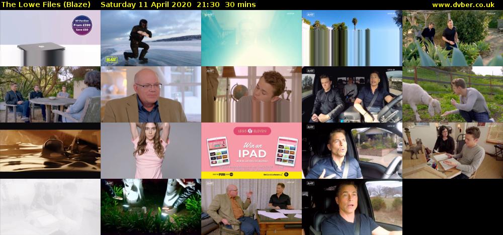 The Lowe Files (Blaze) Saturday 11 April 2020 21:30 - 22:00