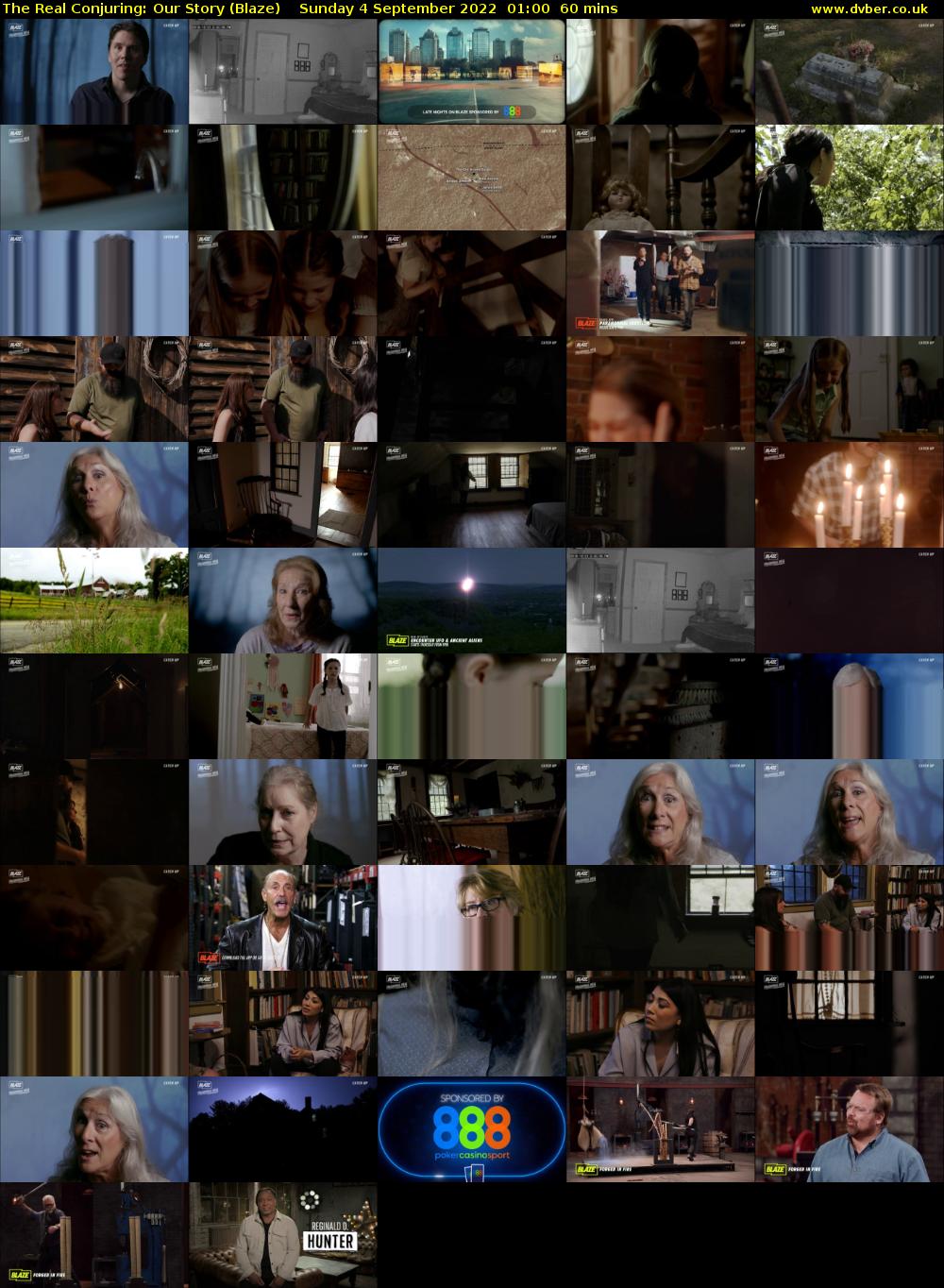 The Real Conjuring: Our Story (Blaze) Sunday 4 September 2022 01:00 - 02:00