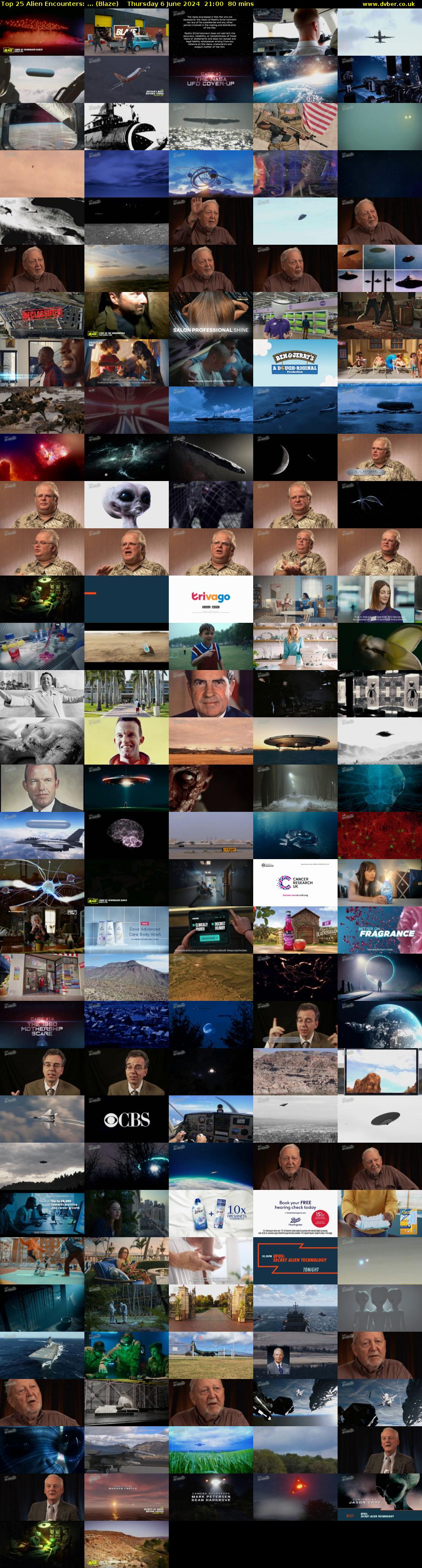 Top 25 Alien Encounters: ... (Blaze) Thursday 6 June 2024 21:00 - 22:20