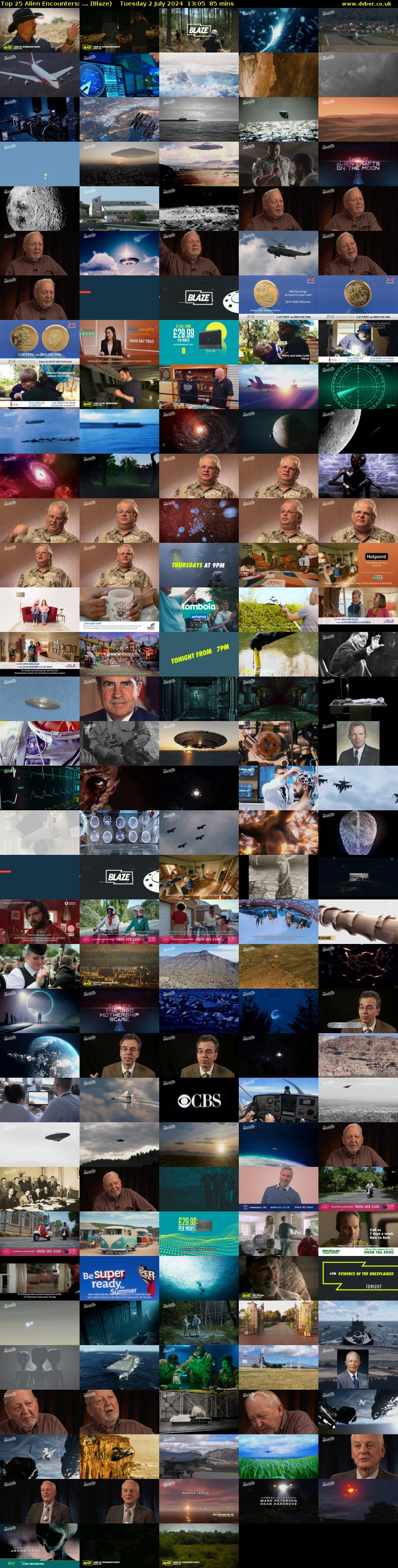 Top 25 Alien Encounters: ... (Blaze) Tuesday 2 July 2024 13:05 - 14:30