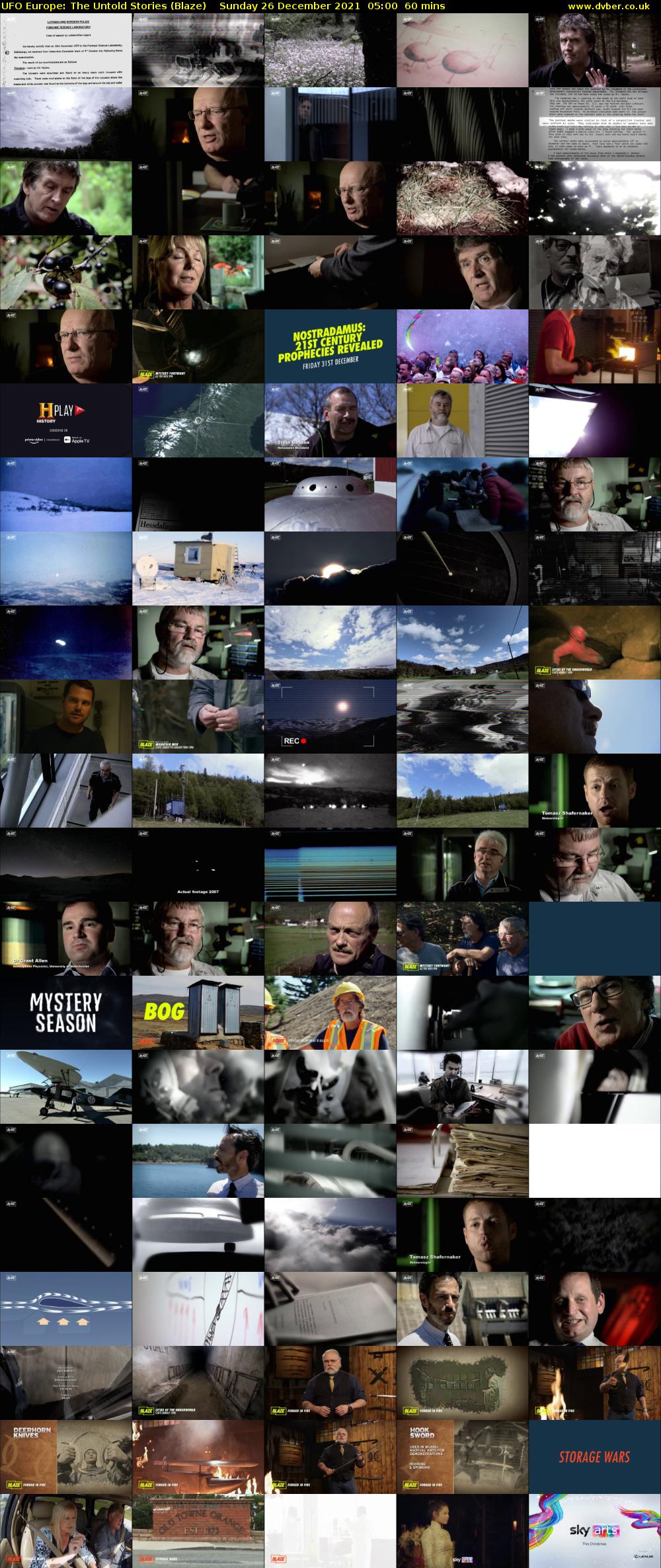 UFO Europe: The Untold Stories (Blaze) Sunday 26 December 2021 05:00 - 06:00