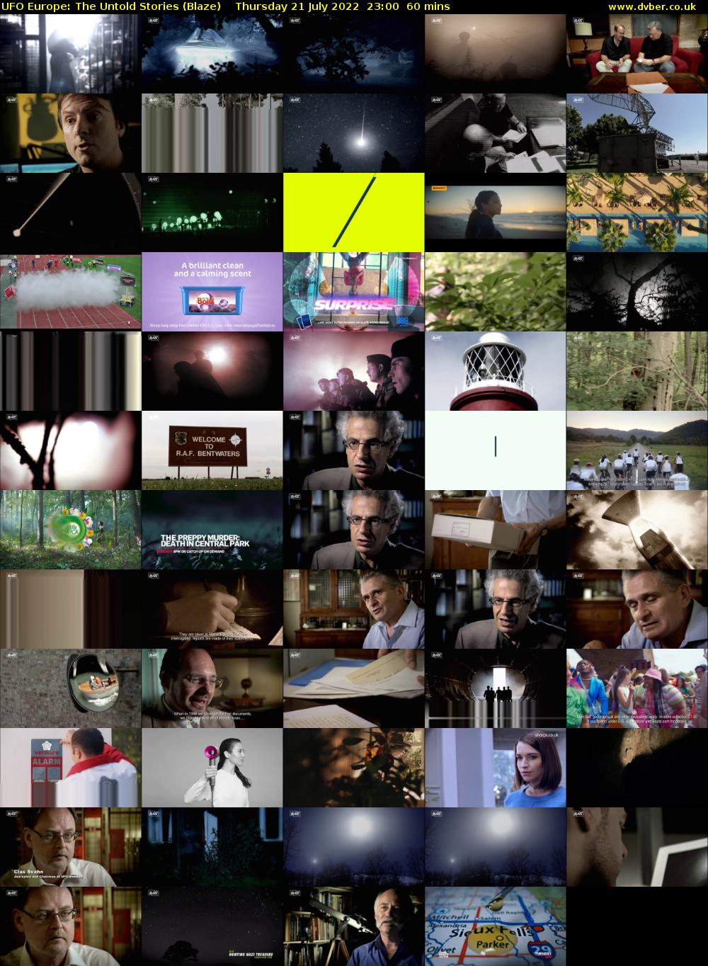 UFO Europe: The Untold Stories (Blaze) Thursday 21 July 2022 23:00 - 00:00