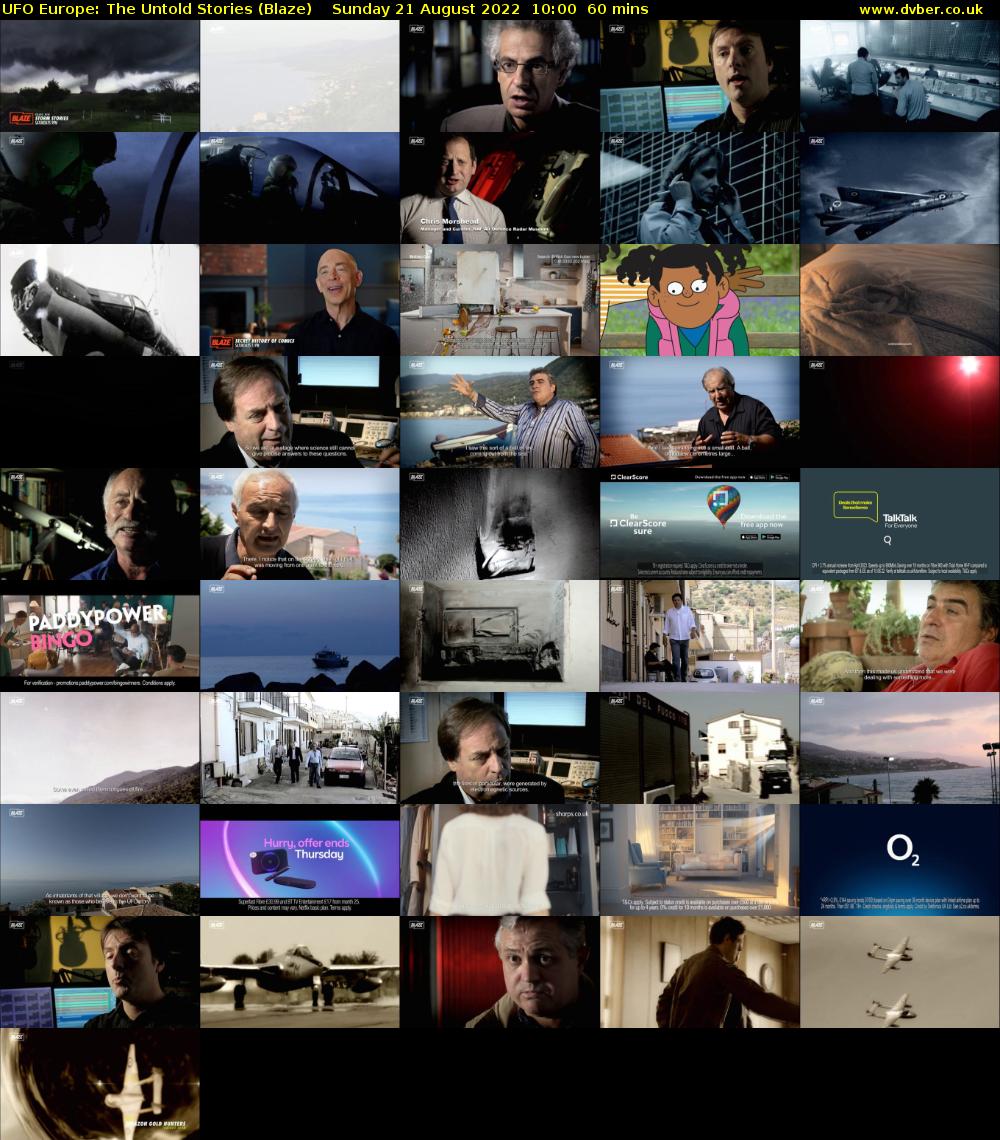 UFO Europe: The Untold Stories (Blaze) Sunday 21 August 2022 10:00 - 11:00