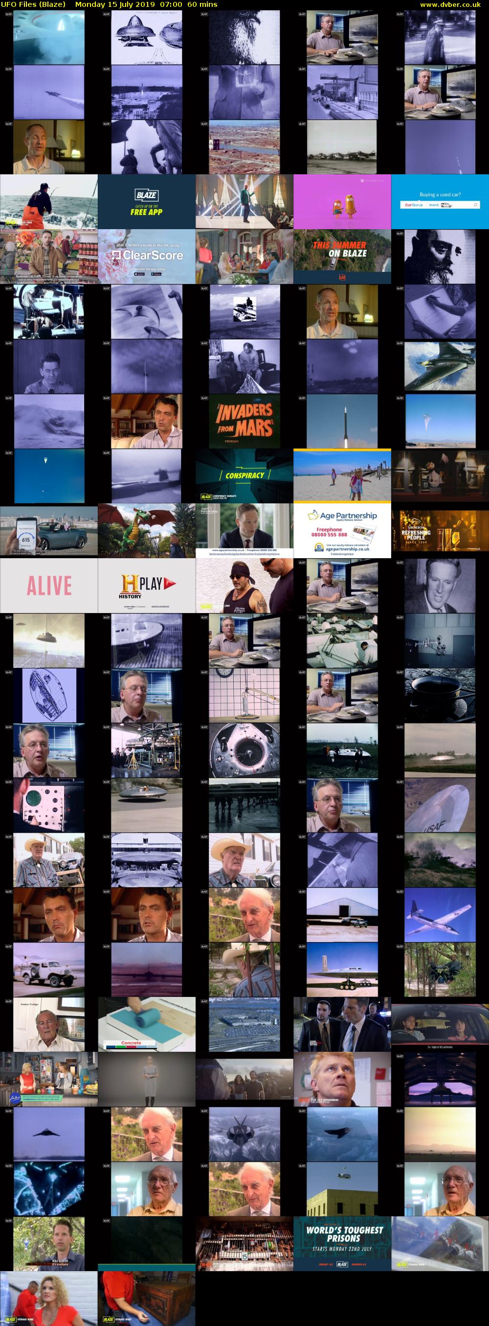 UFO Files (Blaze) Monday 15 July 2019 07:00 - 08:00