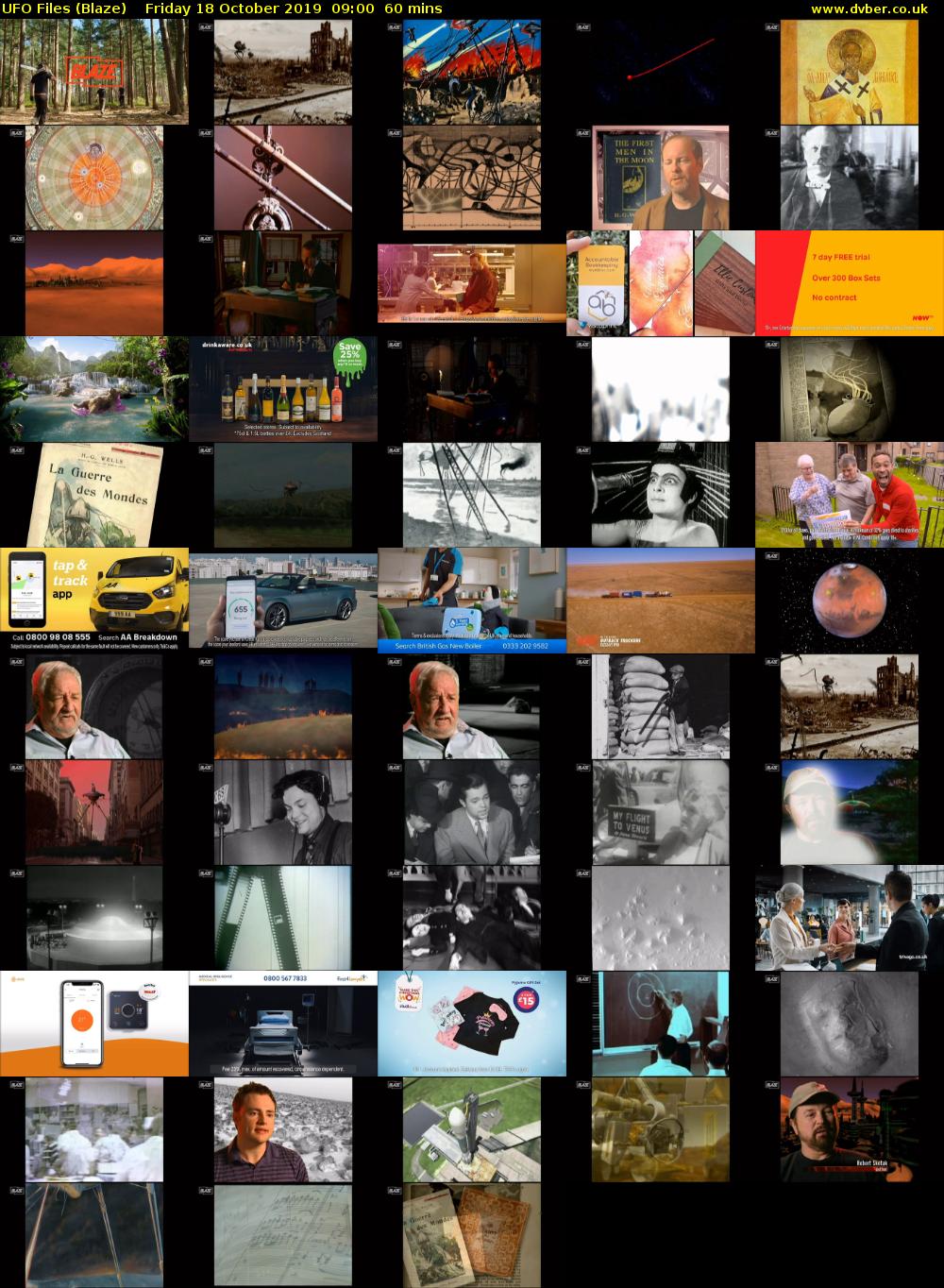 UFO Files (Blaze) Friday 18 October 2019 09:00 - 10:00