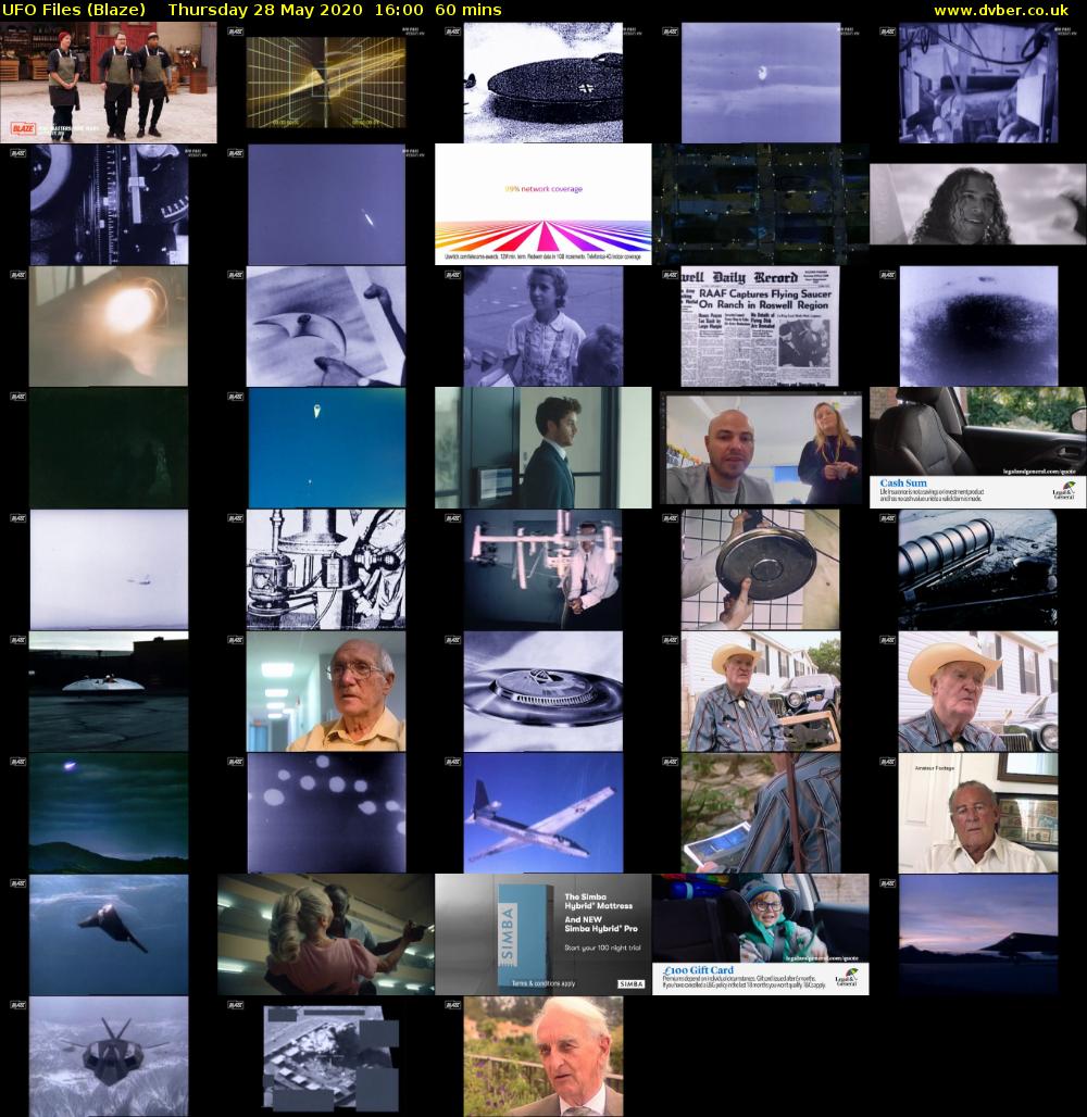 UFO Files (Blaze) Thursday 28 May 2020 16:00 - 17:00
