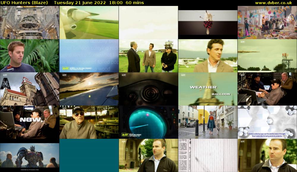 UFO Hunters (Blaze) Tuesday 21 June 2022 18:00 - 19:00