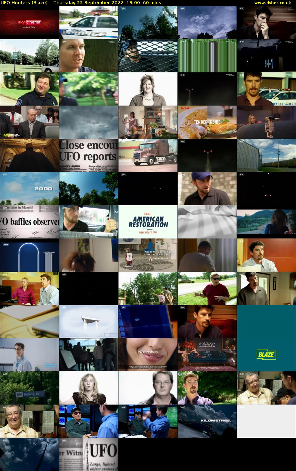 UFO Hunters (Blaze) Thursday 22 September 2022 18:00 - 19:00