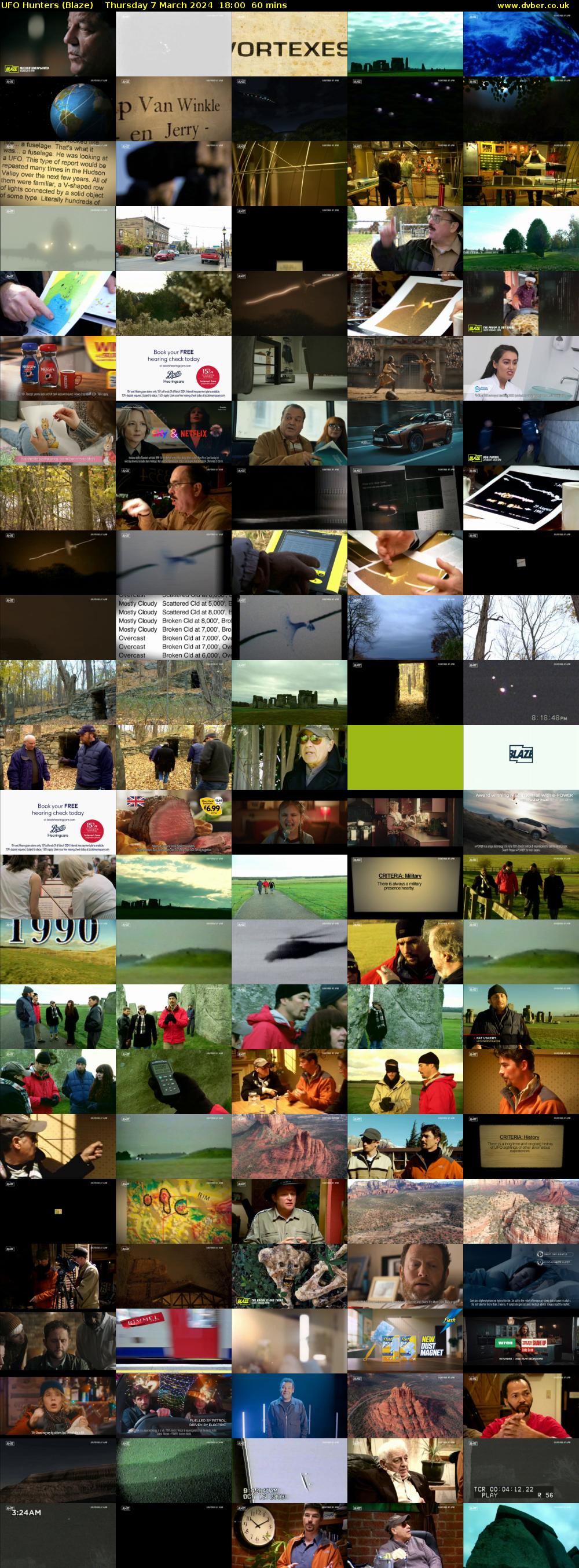 UFO Hunters (Blaze) Thursday 7 March 2024 18:00 - 19:00