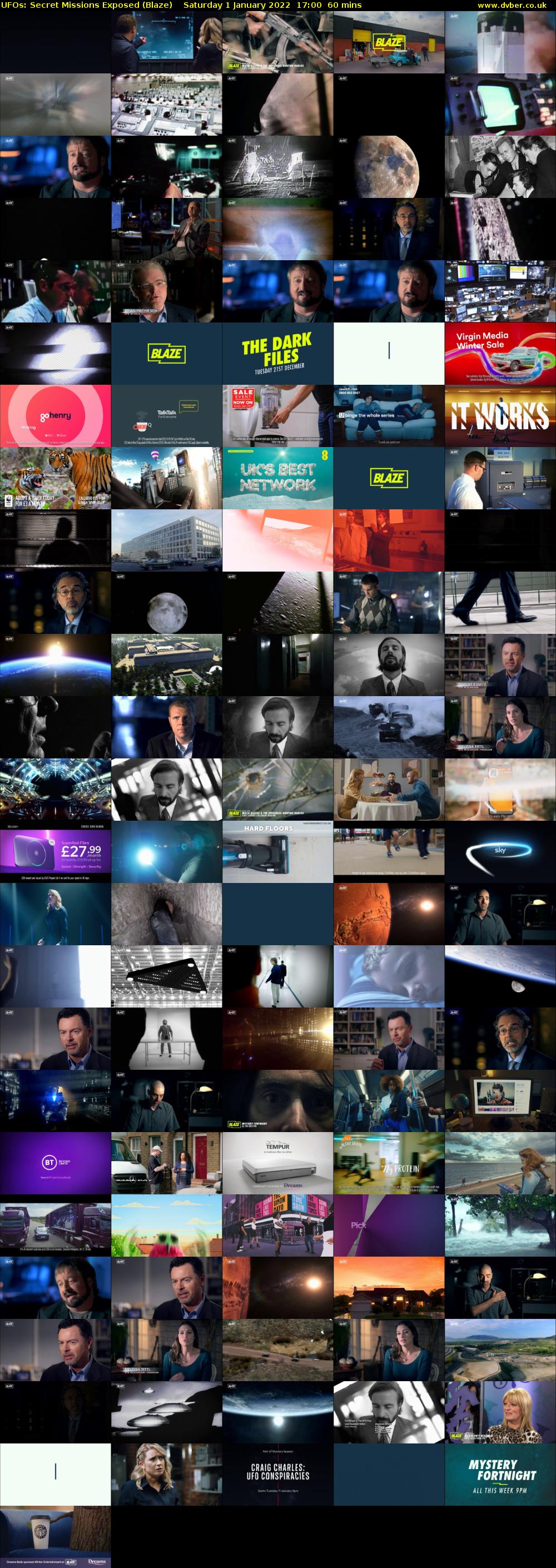 UFOs: Secret Missions Exposed (Blaze) Saturday 1 January 2022 17:00 - 18:00