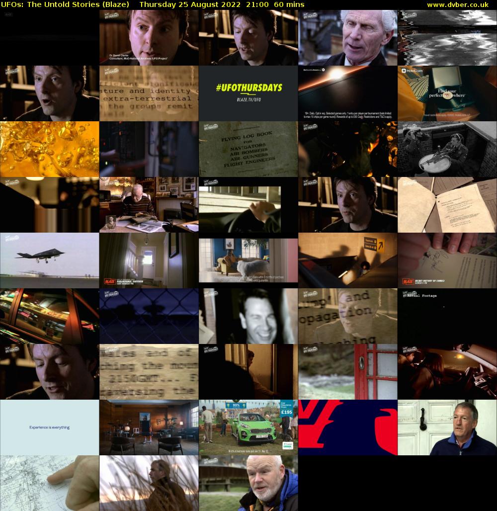UFOs: The Untold Stories (Blaze) Thursday 25 August 2022 21:00 - 22:00