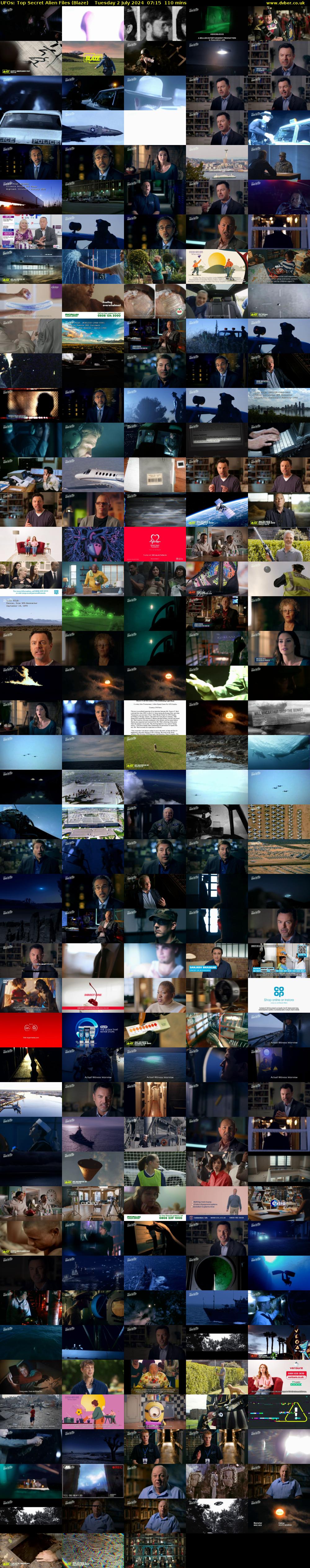UFOs: Top Secret Alien Files (Blaze) Tuesday 2 July 2024 07:15 - 09:05