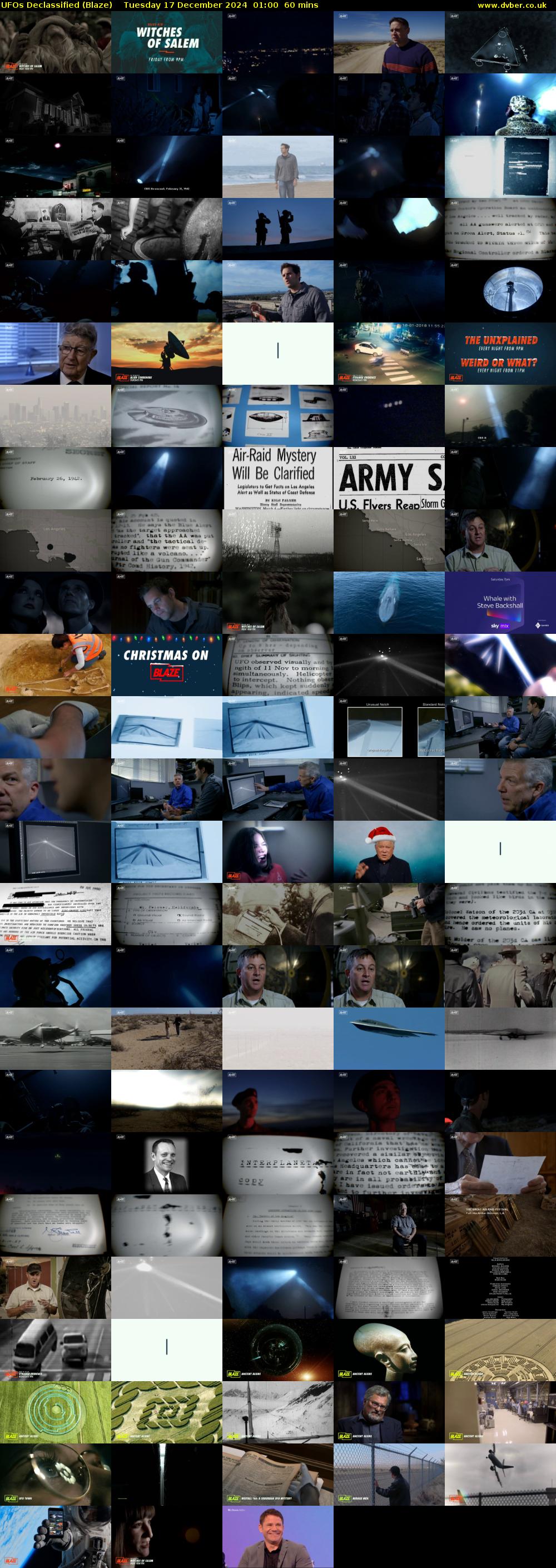 UFOs Declassified (Blaze) Tuesday 17 December 2024 01:00 - 02:00