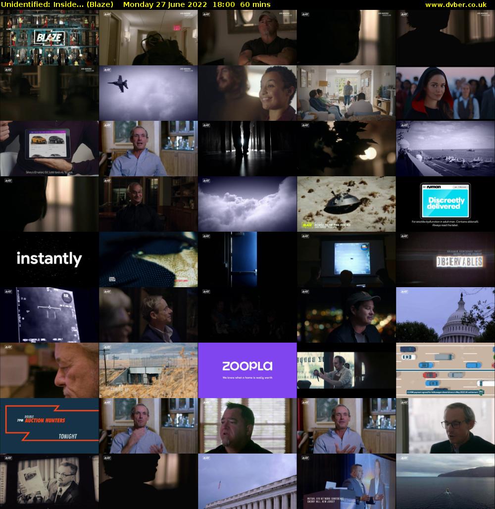 Unidentified: Inside... (Blaze) Monday 27 June 2022 18:00 - 19:00