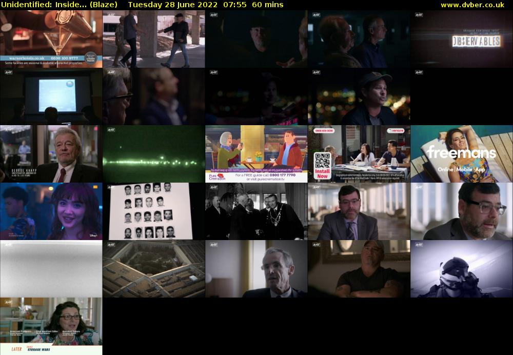 Unidentified: Inside... (Blaze) Tuesday 28 June 2022 07:55 - 08:55