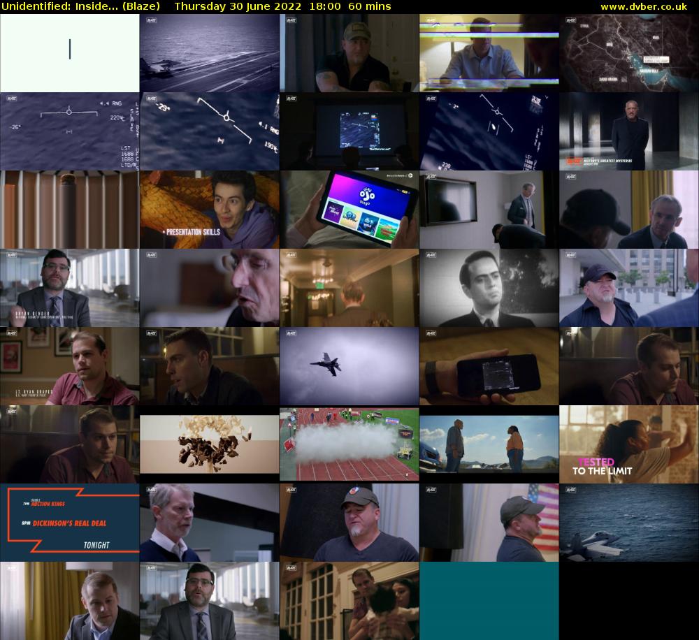 Unidentified: Inside... (Blaze) Thursday 30 June 2022 18:00 - 19:00