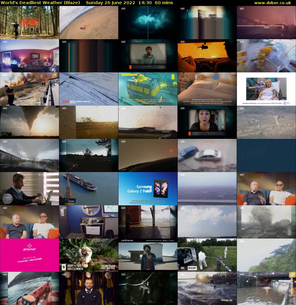 World's Deadliest Weather (Blaze) Sunday 26 June 2022 14:30 - 15:30