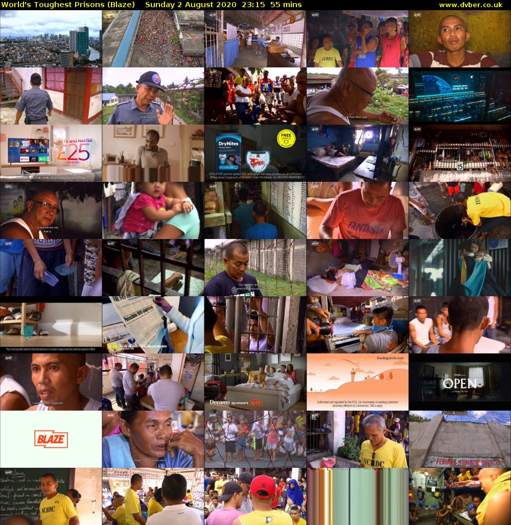 World's Toughest Prisons (Blaze) Sunday 2 August 2020 23:15 - 00:10