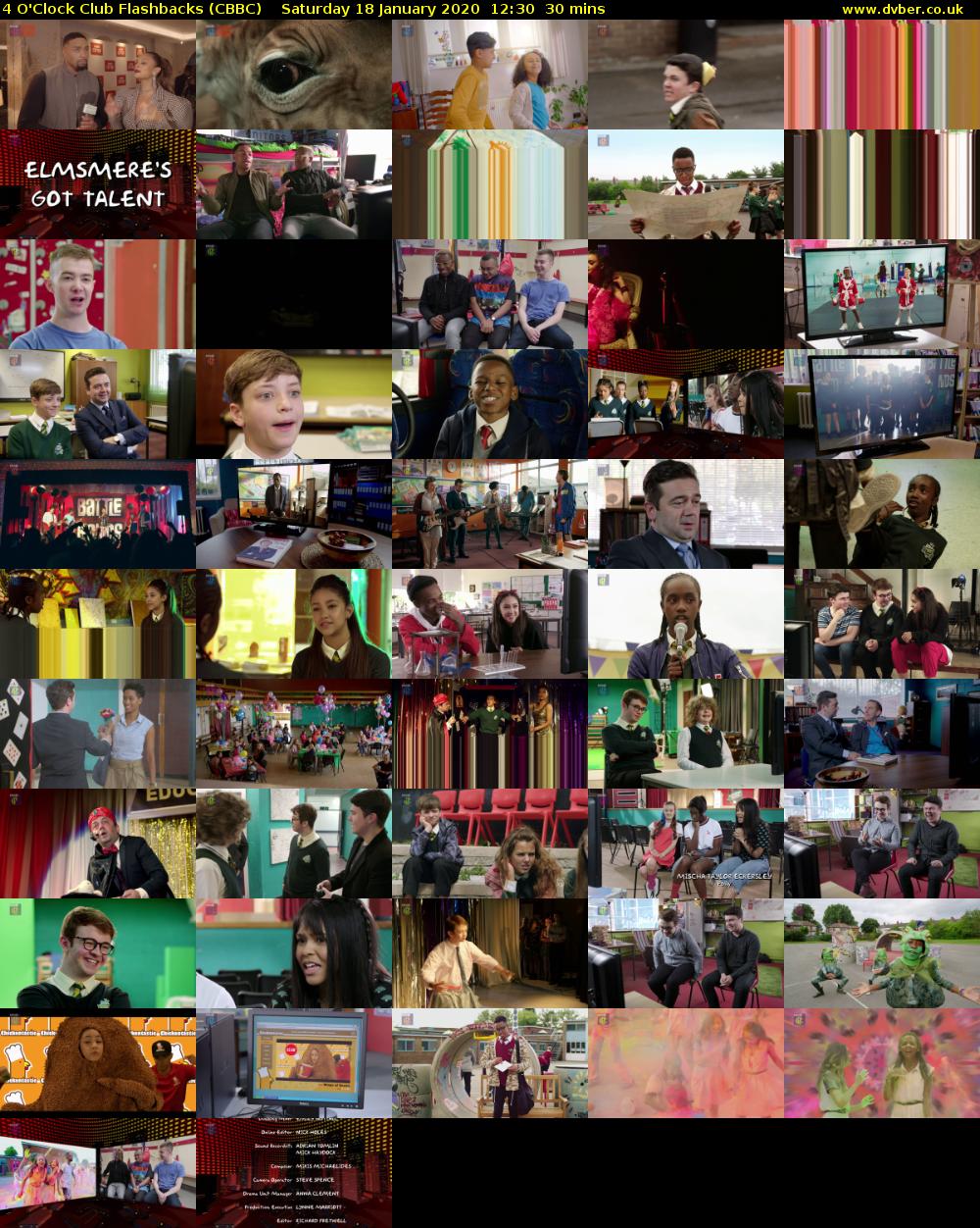 4 O'Clock Club Flashbacks (CBBC) Saturday 18 January 2020 12:30 - 13:00