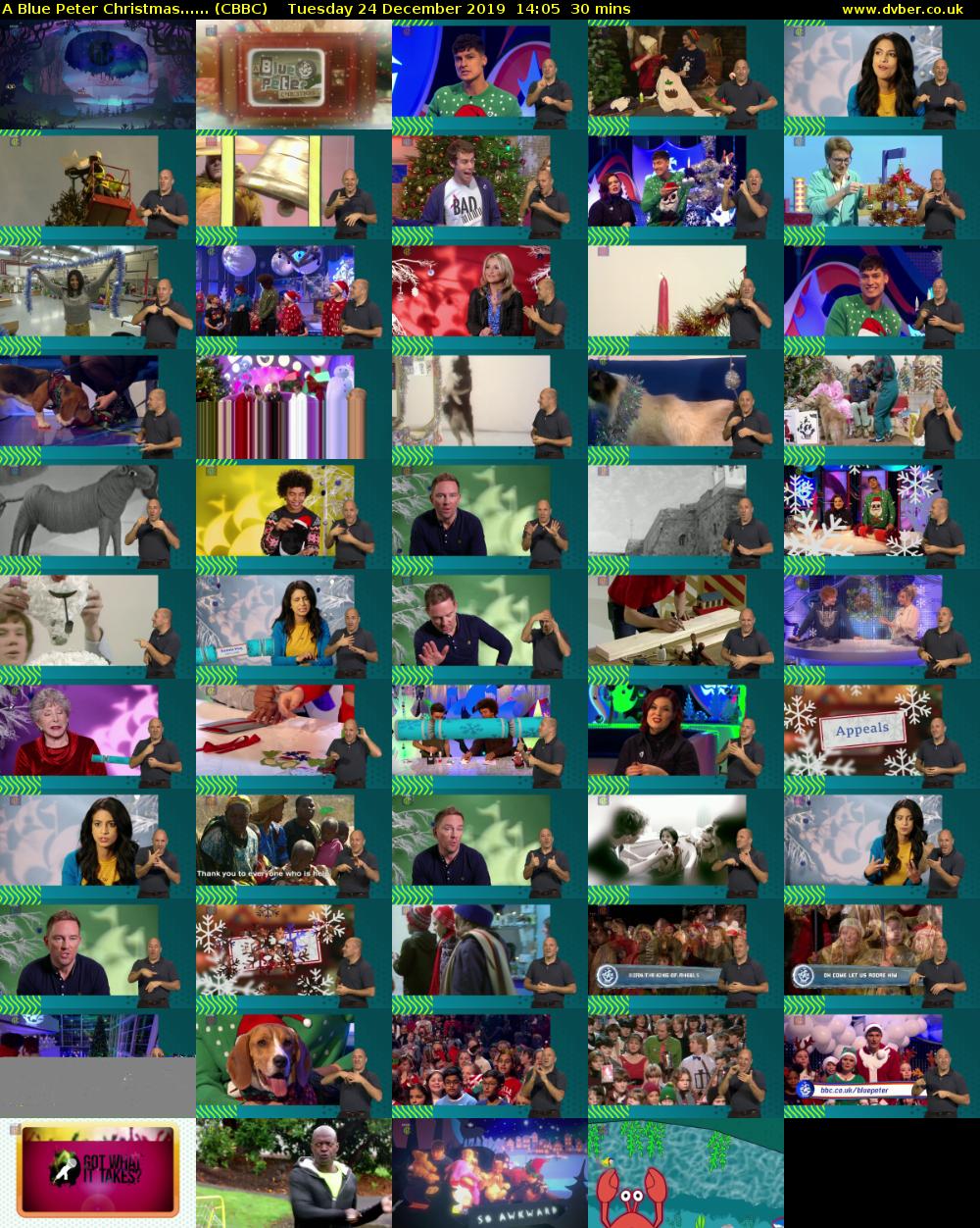 A Blue Peter Christmas...... (CBBC) Tuesday 24 December 2019 14:05 - 14:35