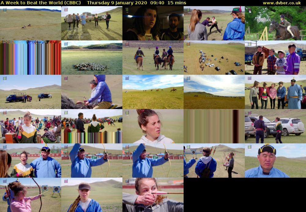A Week to Beat the World (CBBC) Thursday 9 January 2020 09:40 - 09:55
