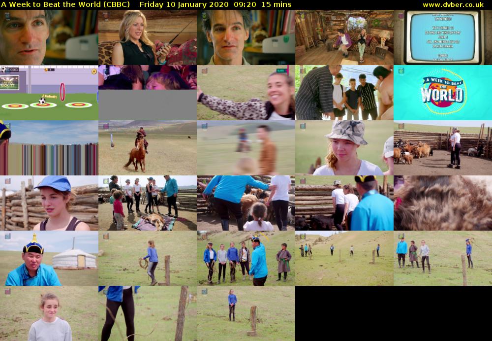 A Week to Beat the World (CBBC) Friday 10 January 2020 09:20 - 09:35