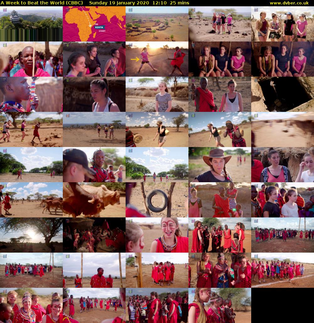 A Week to Beat the World (CBBC) Sunday 19 January 2020 12:10 - 12:35