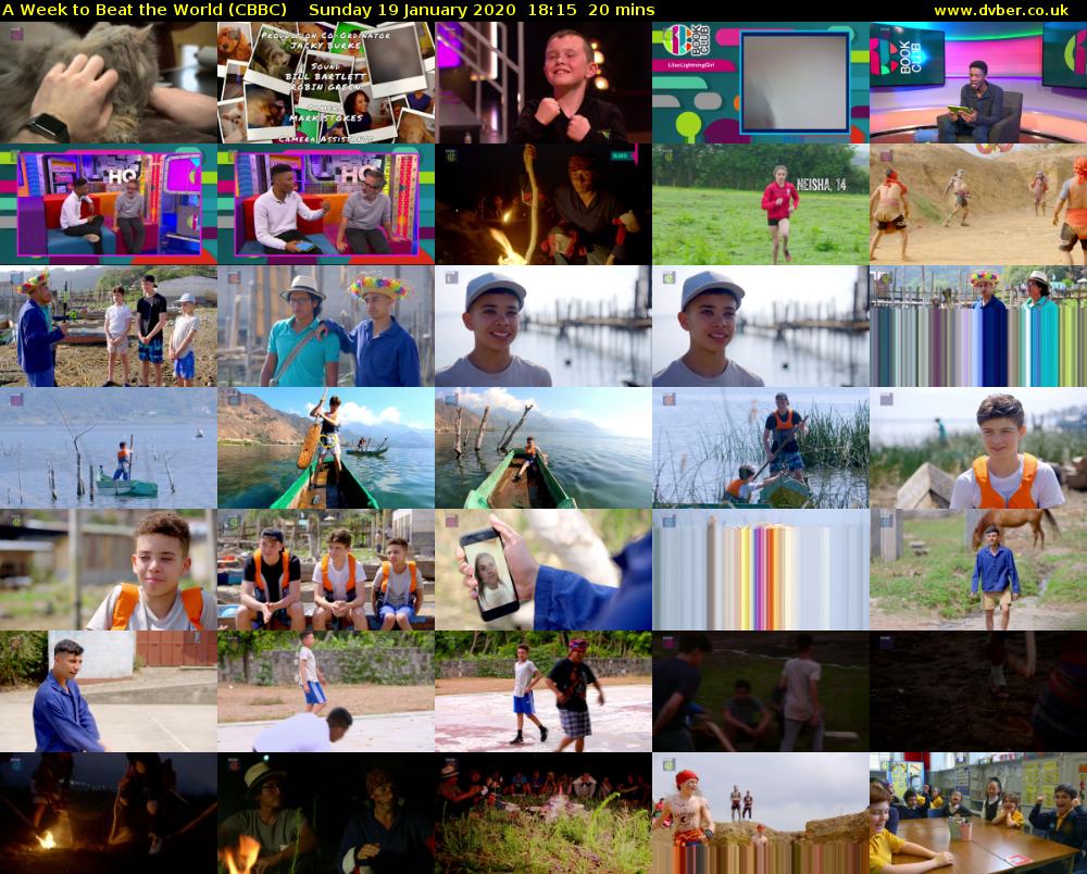 A Week to Beat the World (CBBC) Sunday 19 January 2020 18:15 - 18:35