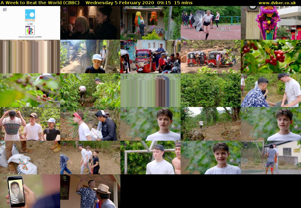 A Week to Beat the World (CBBC) Wednesday 5 February 2020 09:15 - 09:30