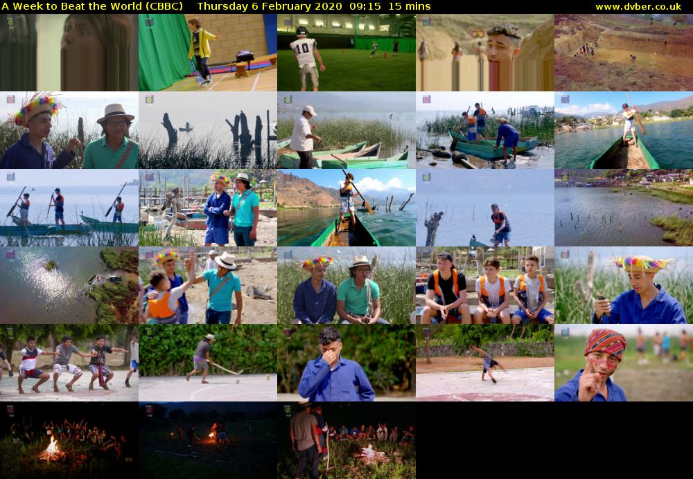 A Week to Beat the World (CBBC) Thursday 6 February 2020 09:15 - 09:30