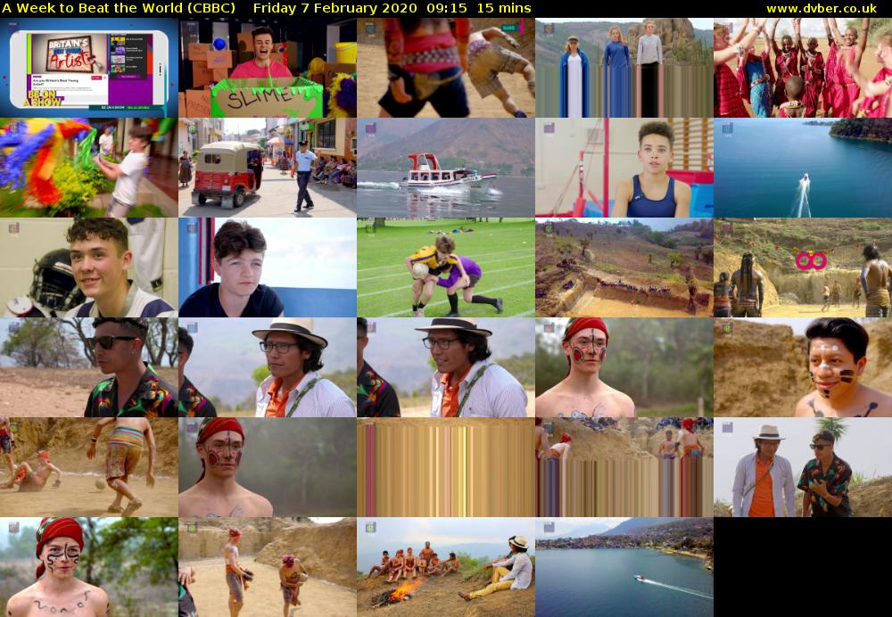 A Week to Beat the World (CBBC) Friday 7 February 2020 09:15 - 09:30