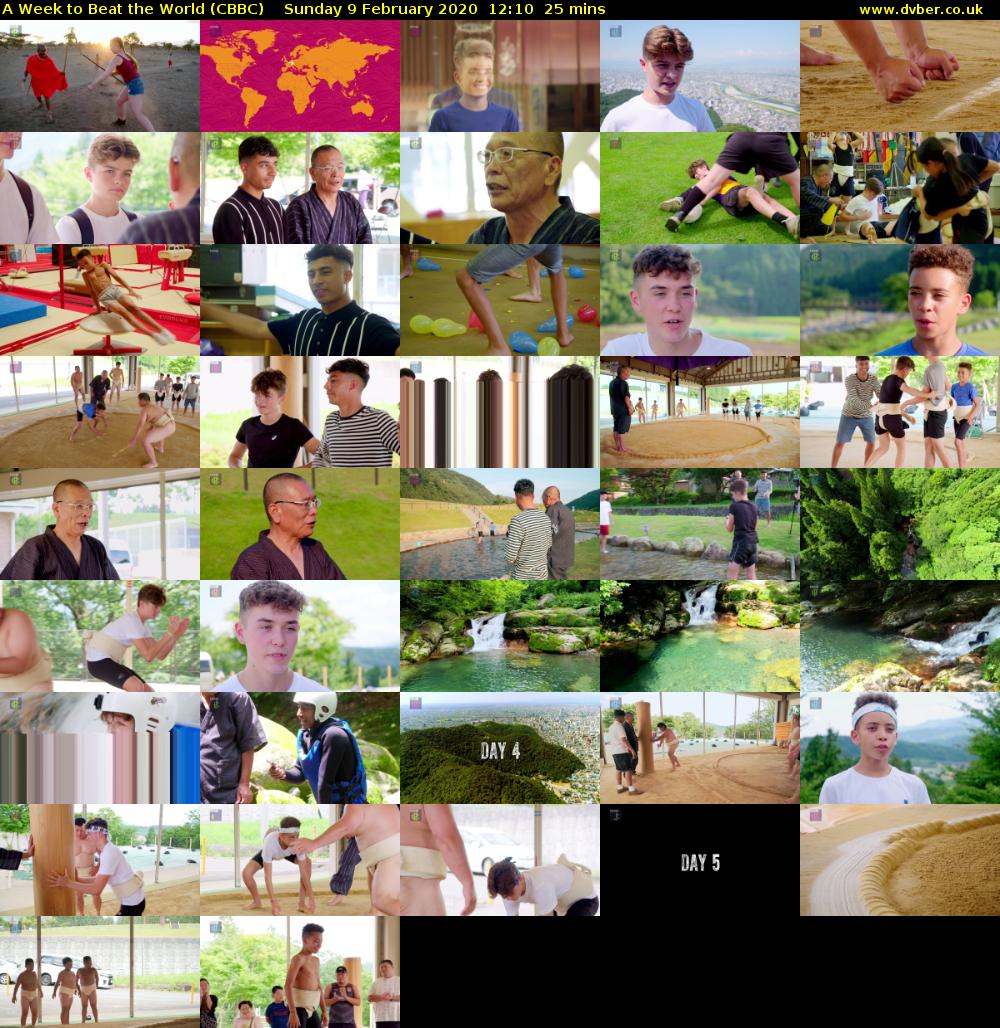 A Week to Beat the World (CBBC) Sunday 9 February 2020 12:10 - 12:35