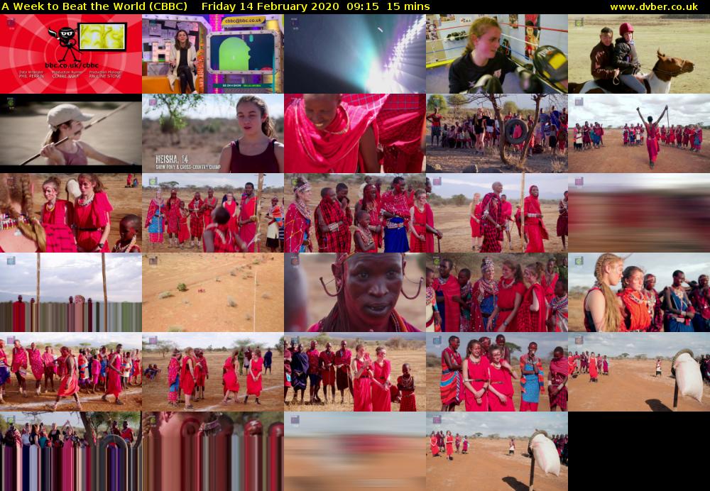 A Week to Beat the World (CBBC) Friday 14 February 2020 09:15 - 09:30