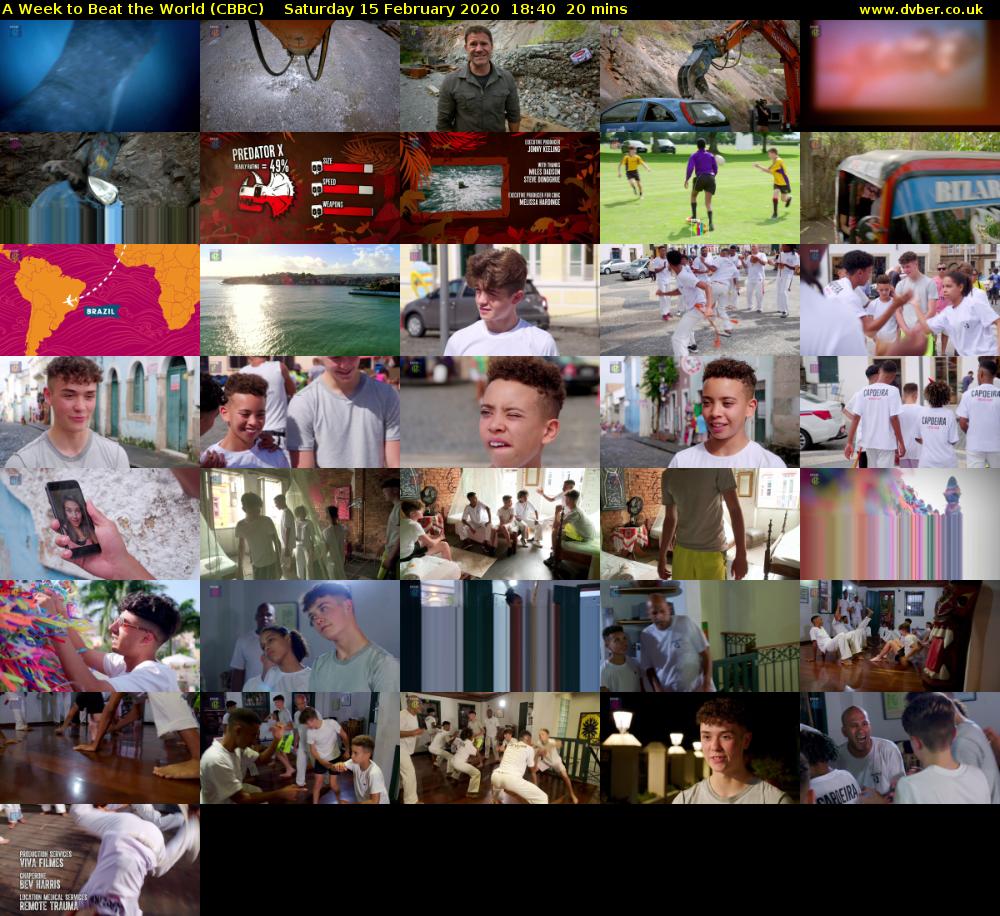 A Week to Beat the World (CBBC) Saturday 15 February 2020 18:40 - 19:00