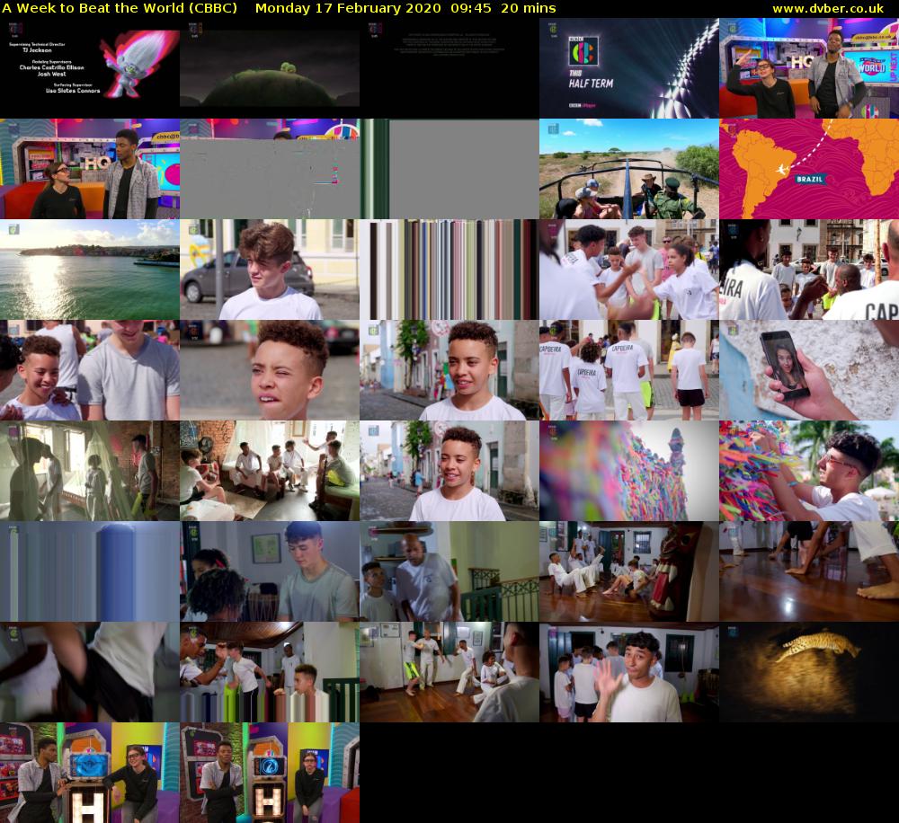 A Week to Beat the World (CBBC) Monday 17 February 2020 09:45 - 10:05