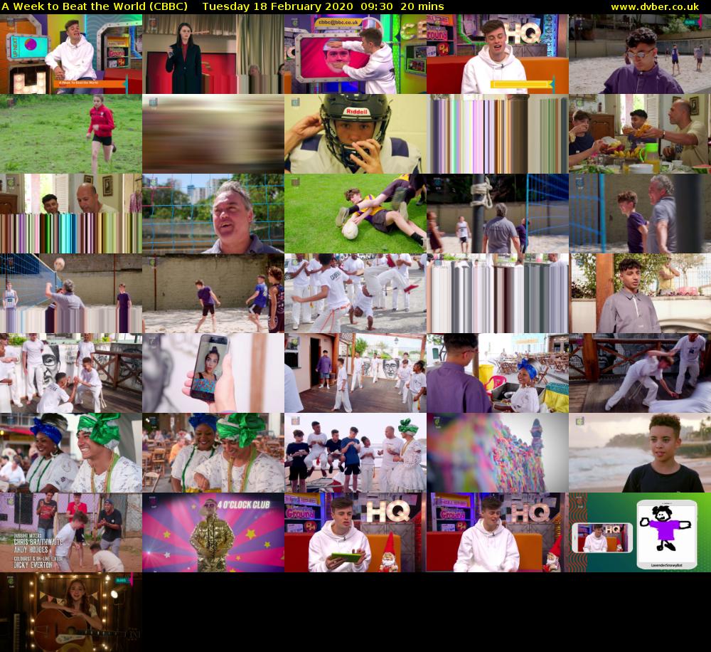 A Week to Beat the World (CBBC) Tuesday 18 February 2020 09:30 - 09:50