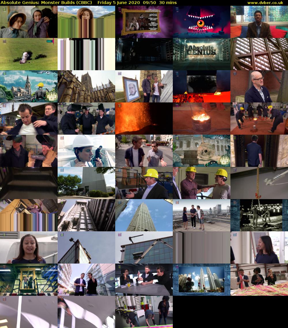 Absolute Genius: Monster Builds (CBBC) Friday 5 June 2020 09:50 - 10:20
