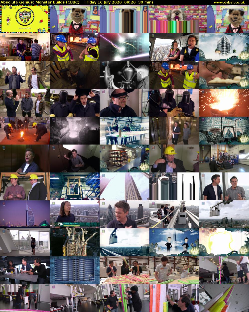 Absolute Genius: Monster Builds (CBBC) Friday 10 July 2020 09:20 - 09:50