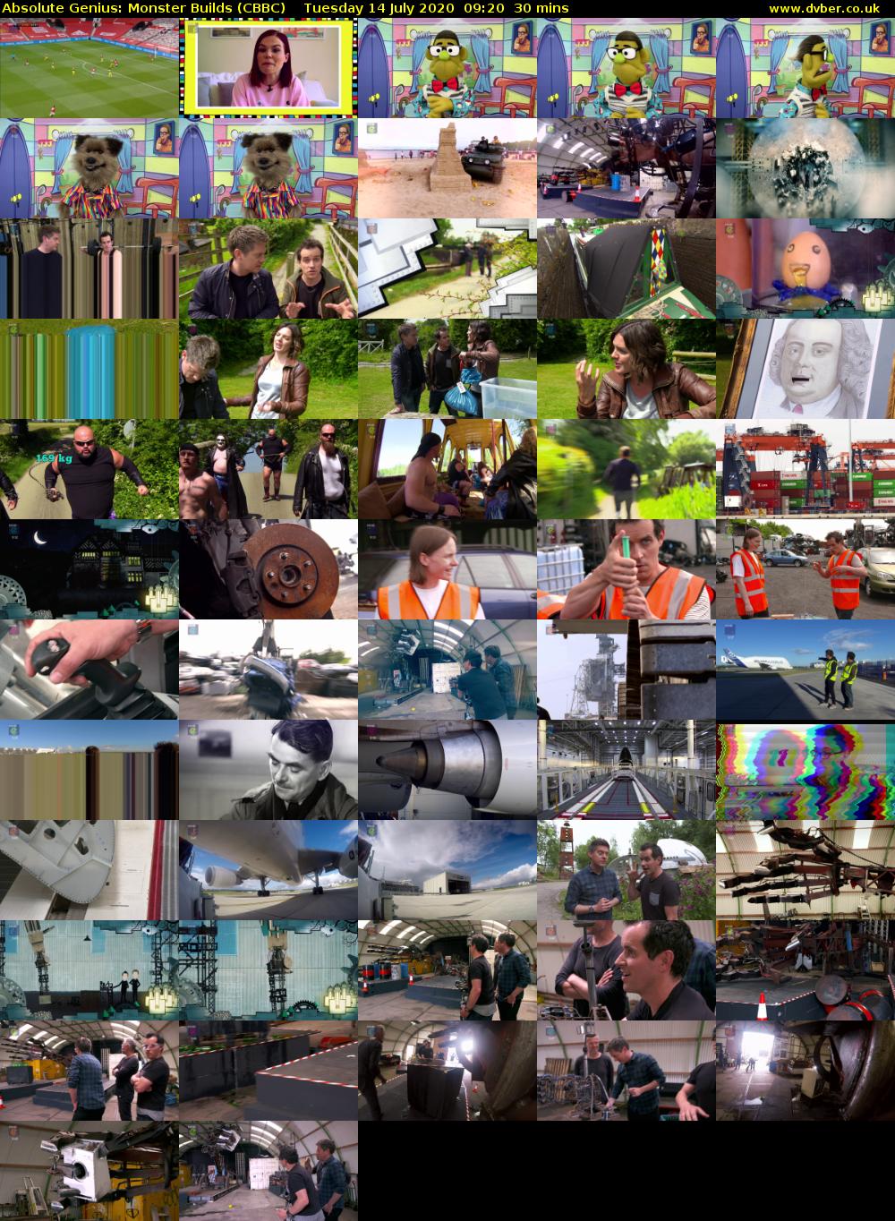 Absolute Genius: Monster Builds (CBBC) Tuesday 14 July 2020 09:20 - 09:50