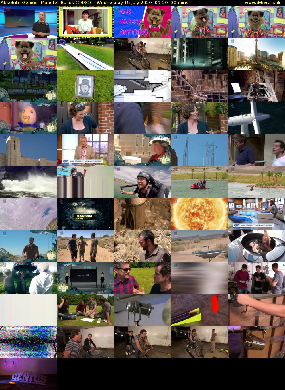 Absolute Genius: Monster Builds (CBBC) Wednesday 15 July 2020 09:20 - 09:50